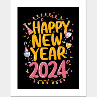 Happy New Year-2024 Posters and Art